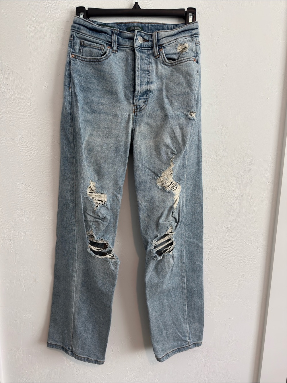 Wild Fable Highest Rise Distressed Straight Leg Jeans Blue
Sz 0
